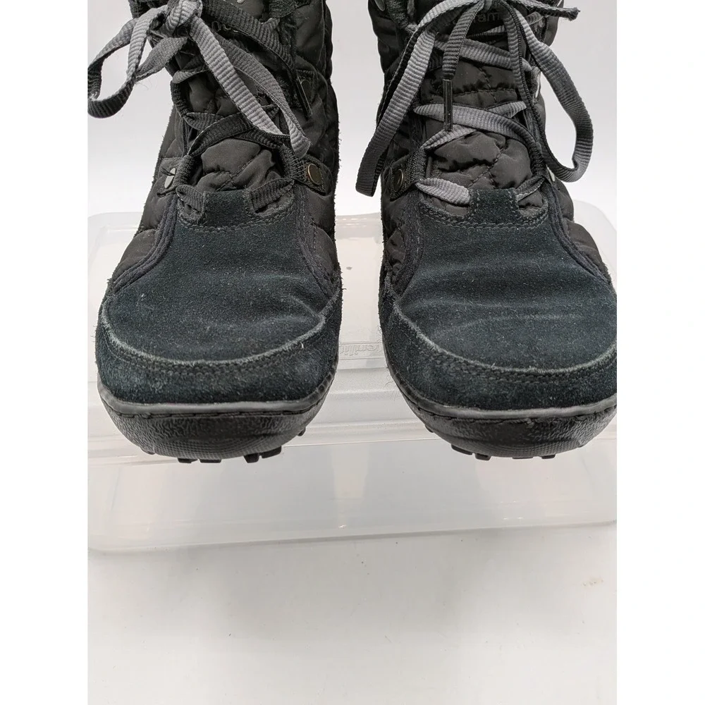 Columbia Winter Snow Boots Womens Size 9 Black Faux Fur Omni-Heat Insulated